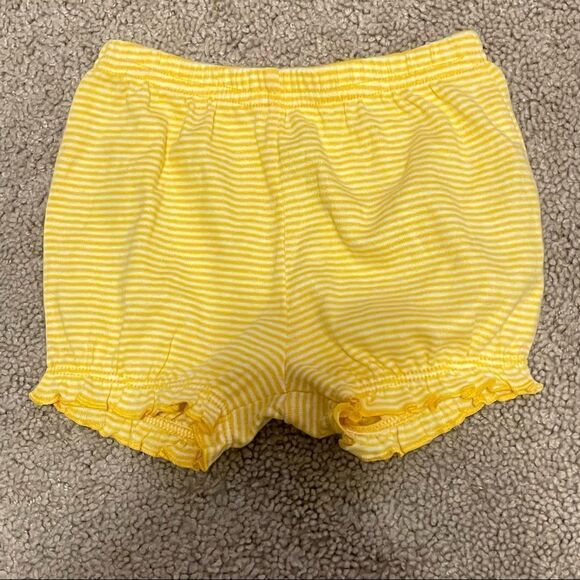 COPY - Carters Just One You 9 mo yellow white stripes shorts ruffle cuffs NWOT - Picture 1 of 7